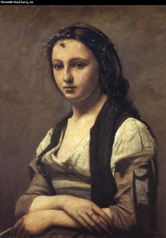 Corot Camille The woman of the pearl